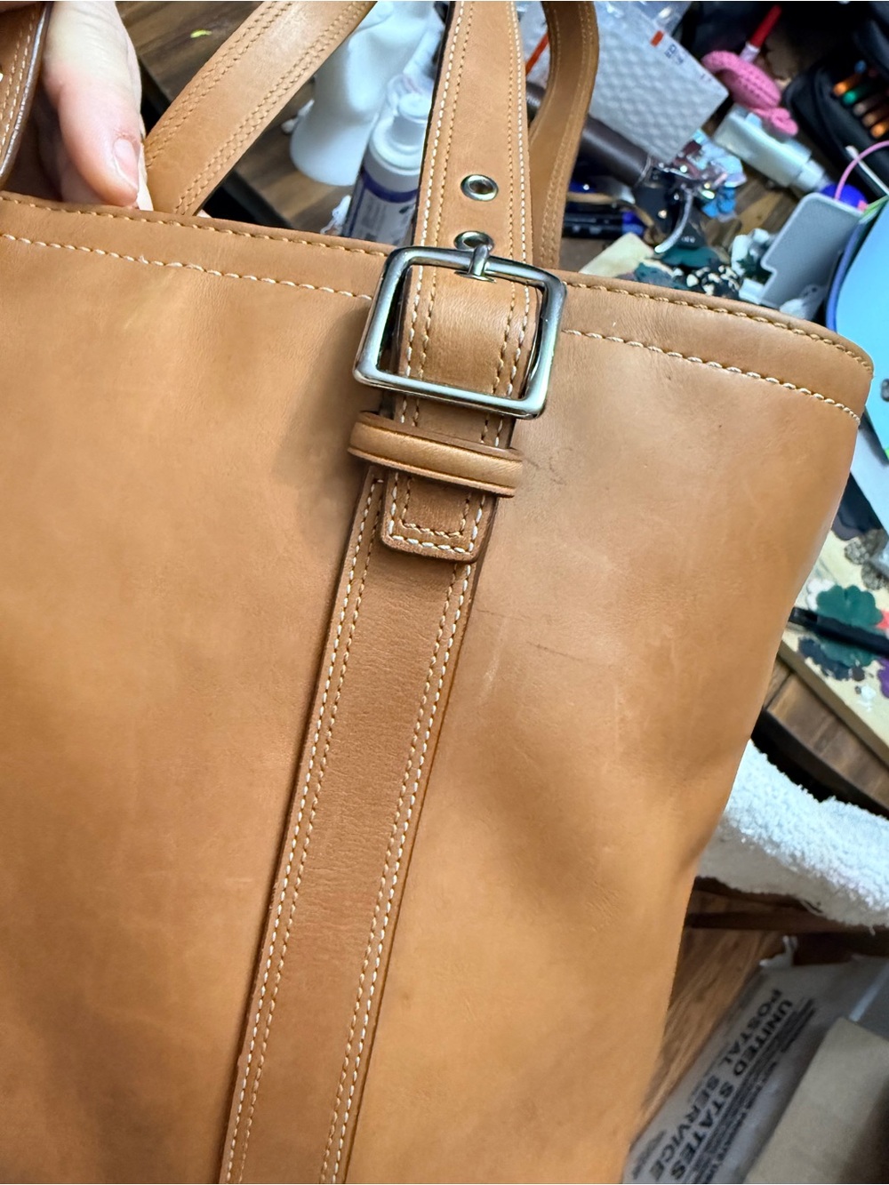 Coach vtg Hamptons Leather Carryall Tote - Picture 8 of 12